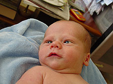 Hunter shows a little smile...