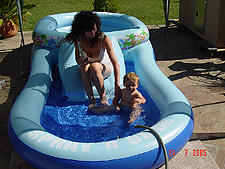 Hunter loves the water.