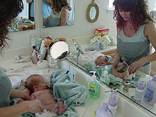 Enjoying bath time...