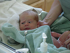 Looking in the mirror.