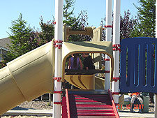 Hunter & Olivia ready to go down the slide.