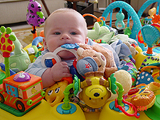 Hunter teething on everything!