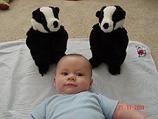 Hunter with his badgers.