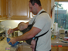 Dave making blueberry muffins.