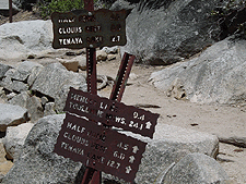 Trail sings on the way to Nevada Falls.